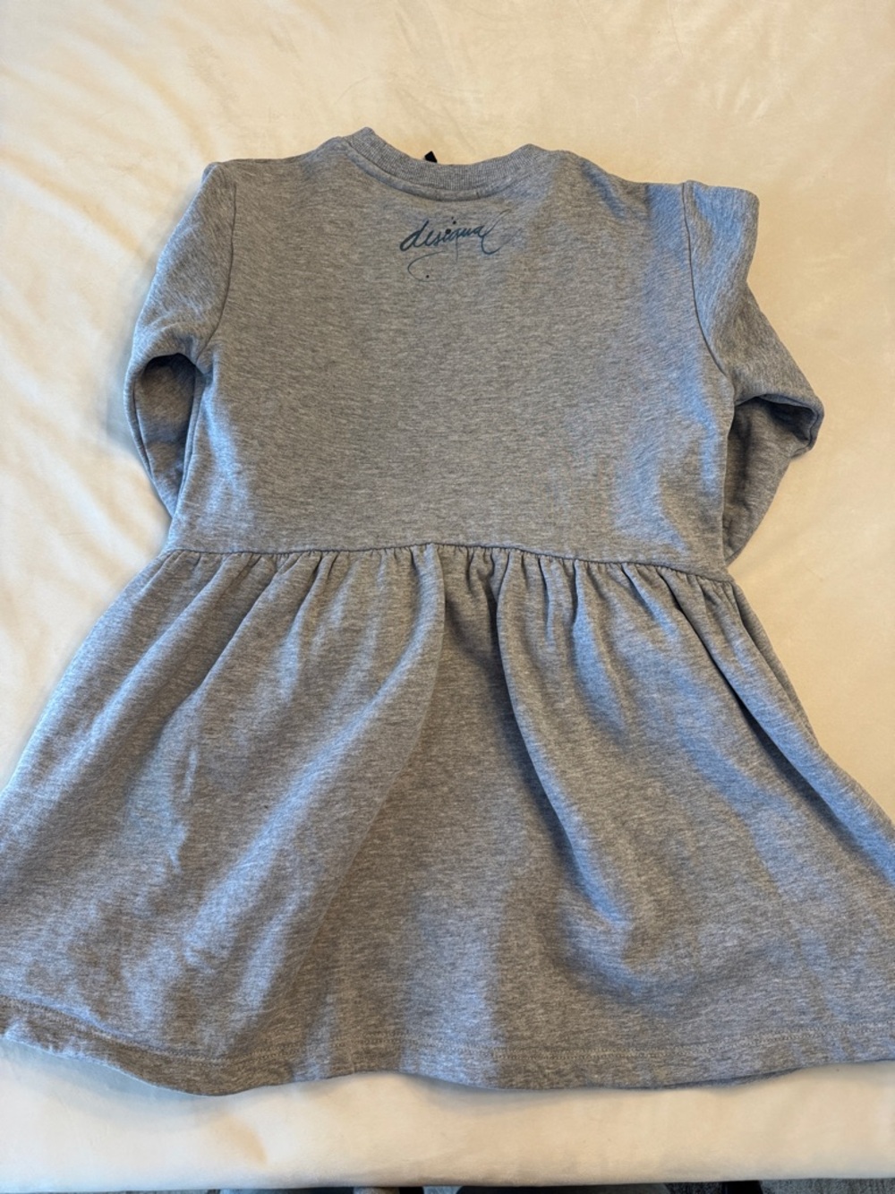 EUC! Desigual Gray Dress with Blue Flower and Yellow Center, sz 9-10 - Picture 7 of 7